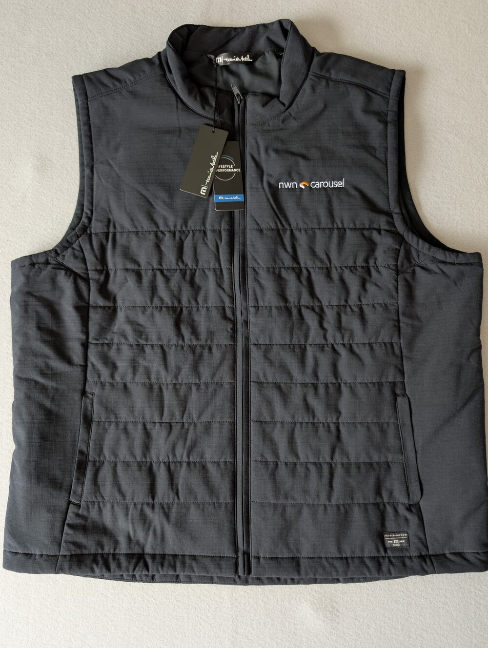 Travis Mathew Cold Bay Black Quilted Puffer Vest Lightweight XXL Preppy Golf